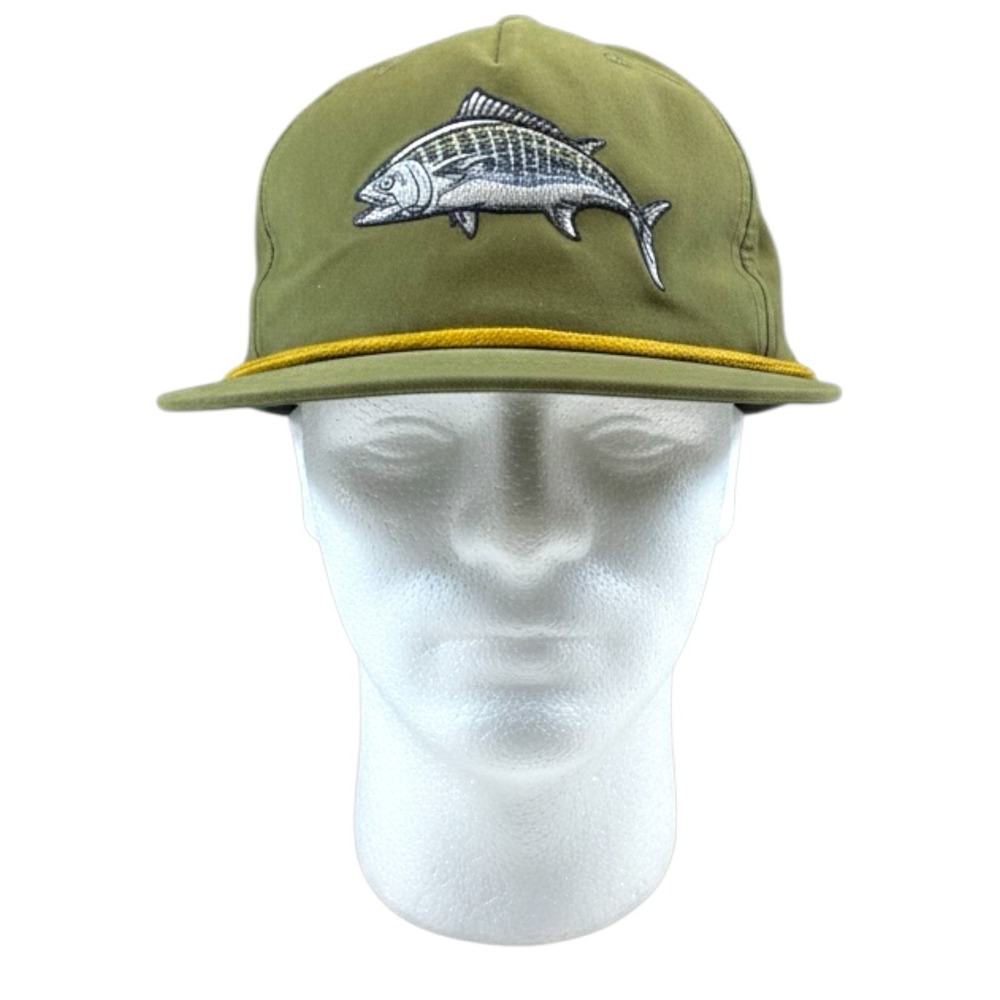 Richardson Outdoor Olive Fish Embroidered Rope Snapback Hat ASGA Adjustable Cap